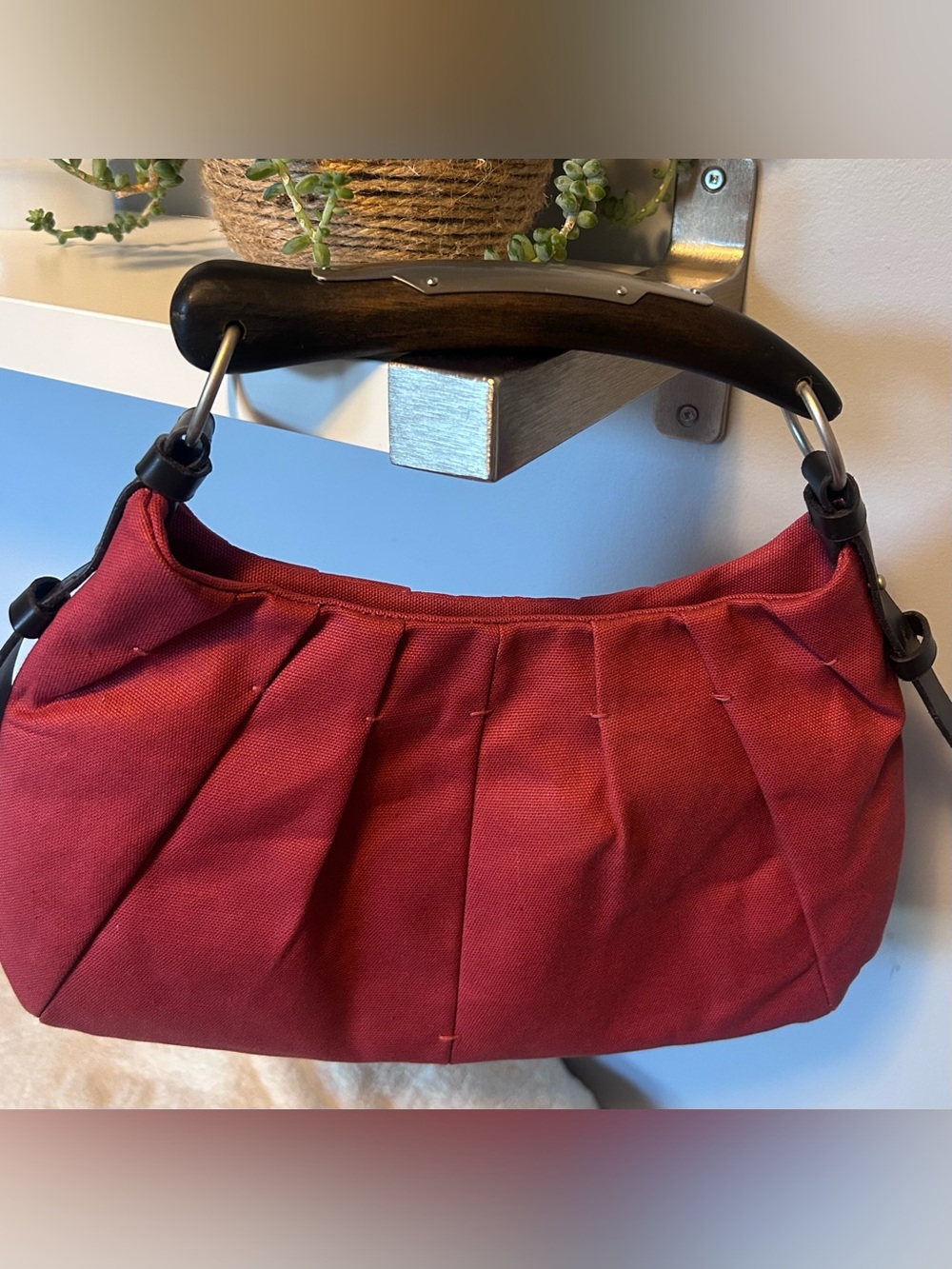 Nice Things Paloma S Y2K Canvas Wood Handle Purse